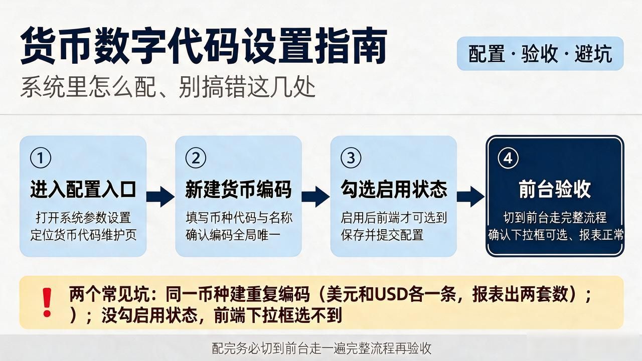 货币数字代码设置指南：系统里怎么配、别搞错这几处